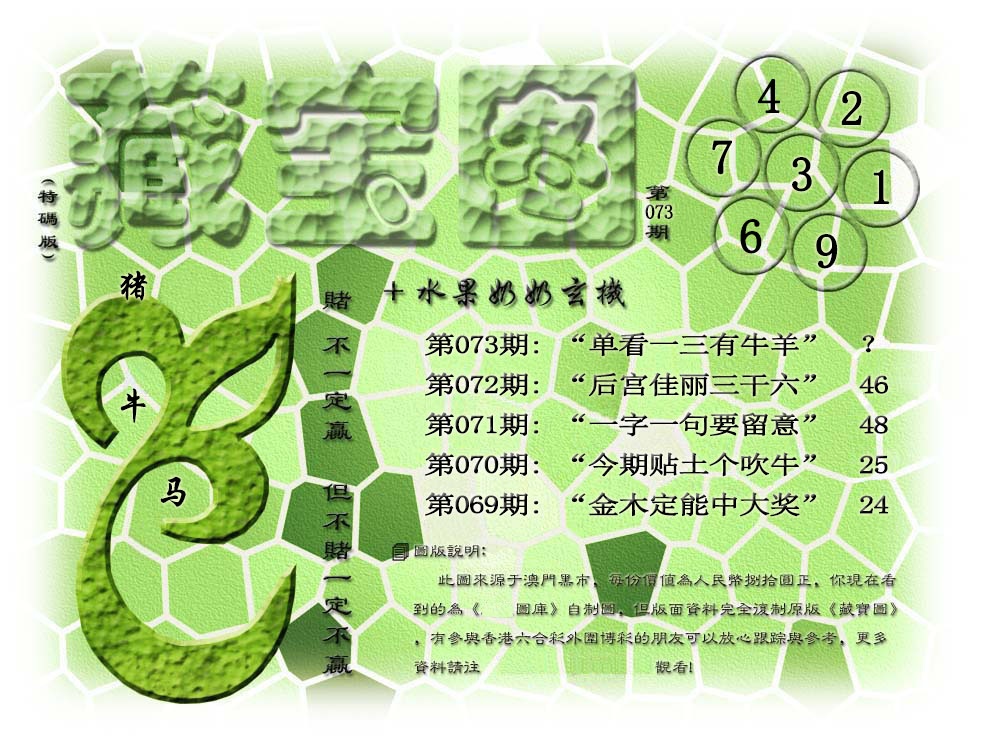 073期(水果奶奶藏宝图)正版[图]