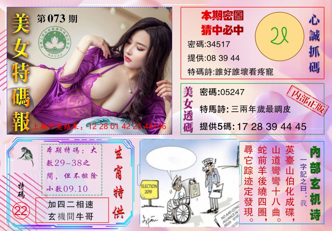 073期美女特码报[图]