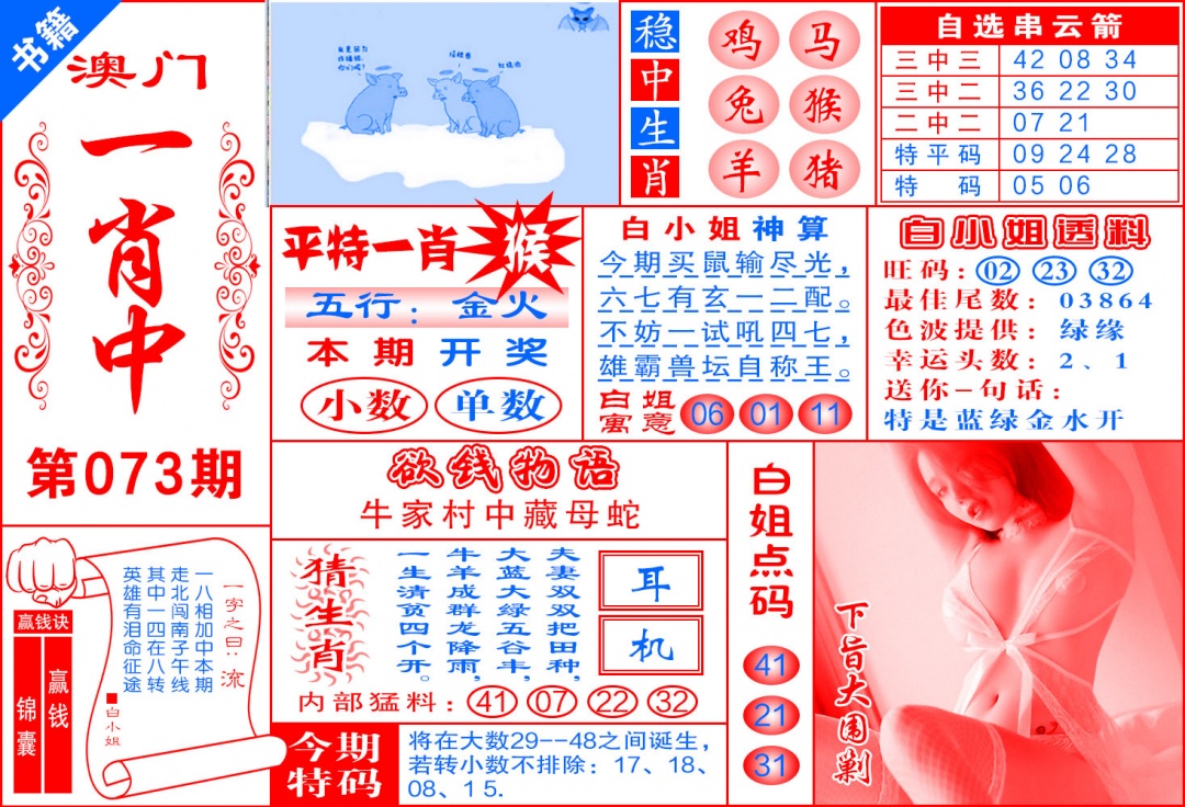 073期澳门锦囊宝典[图]