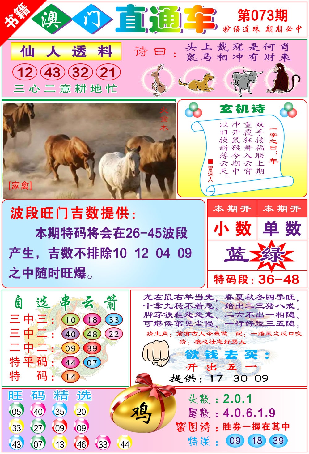 073期白姐直通车[图]