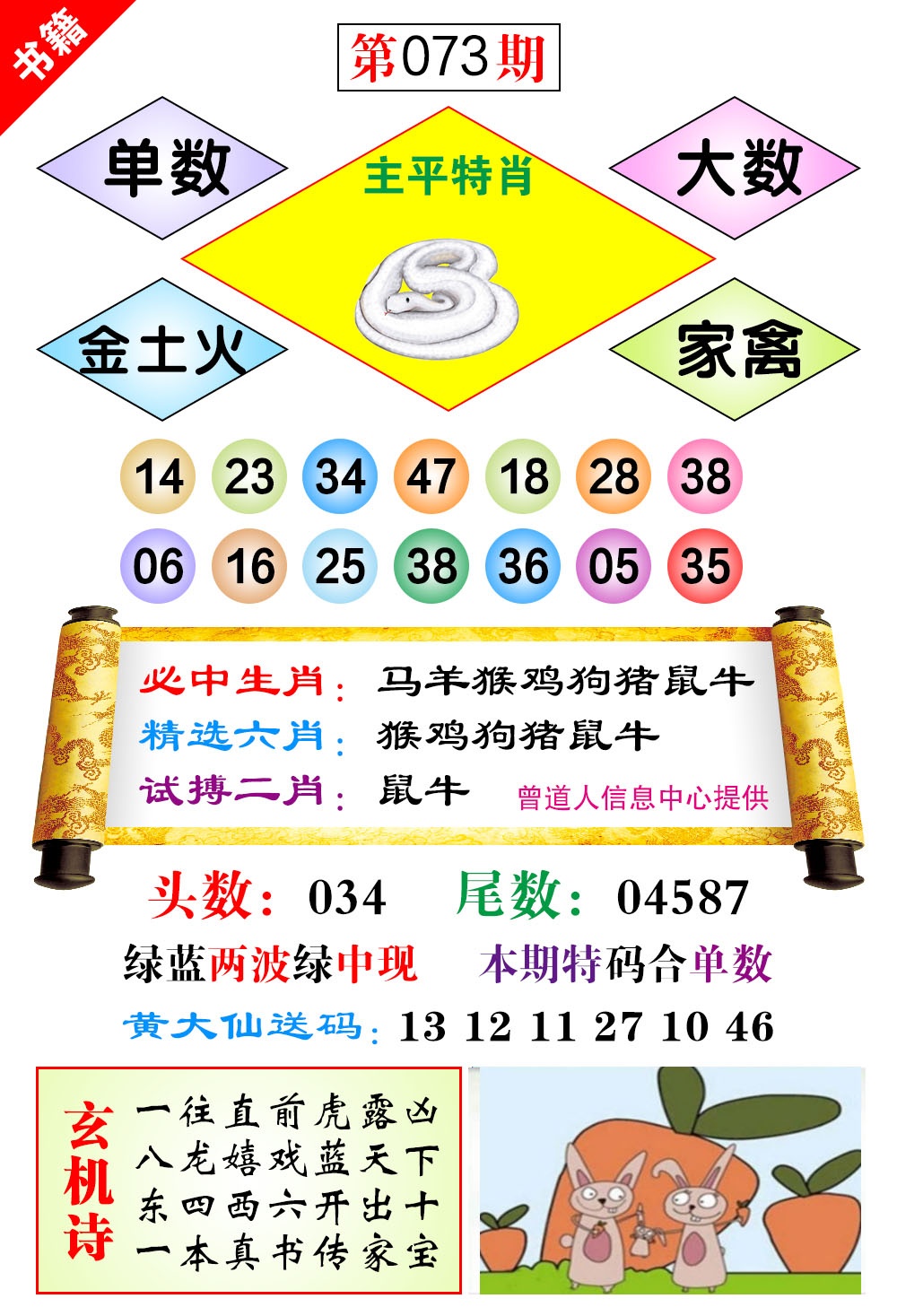 073期澳门济公十八码[图]