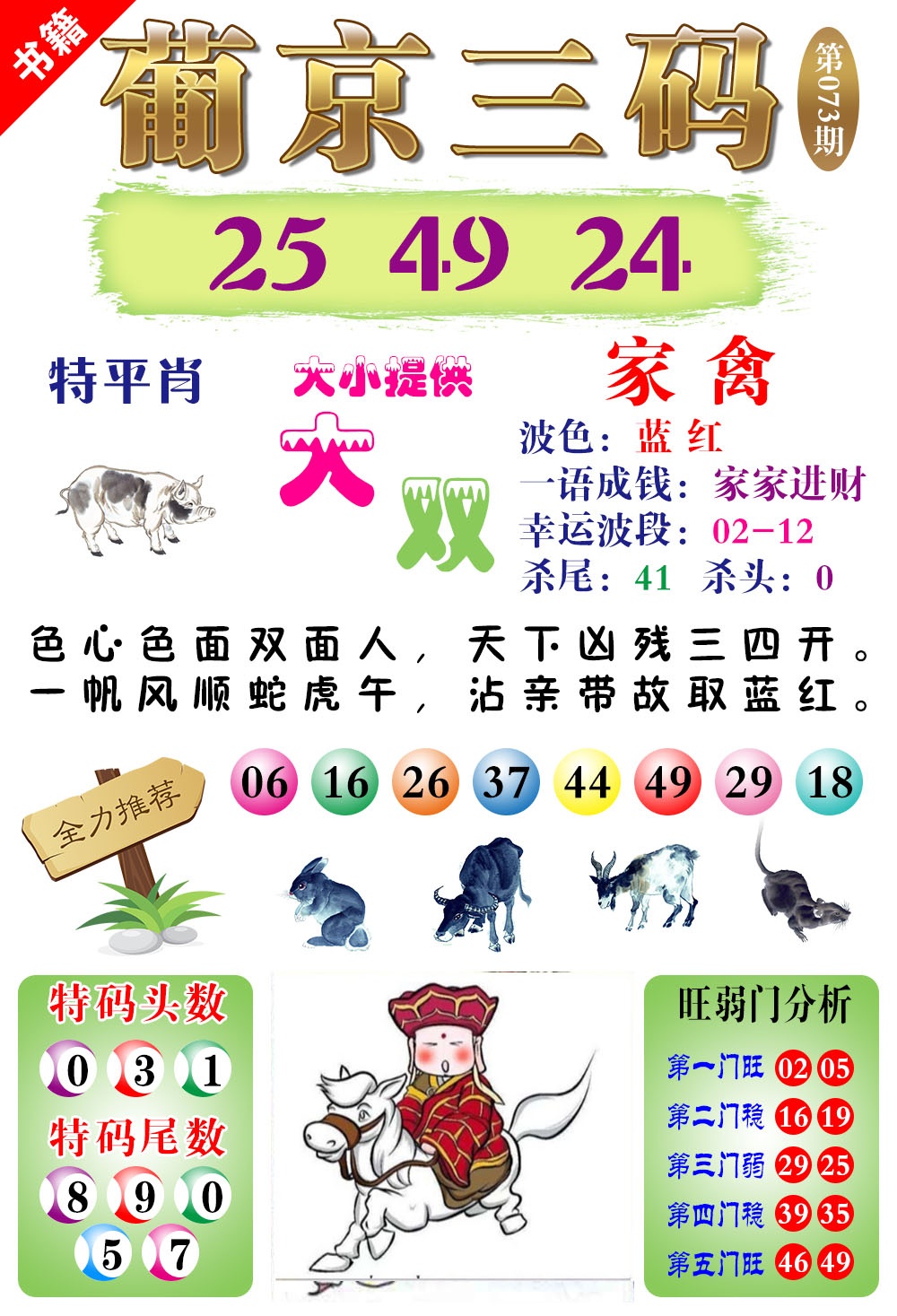 073期澳门葡京三码[图]