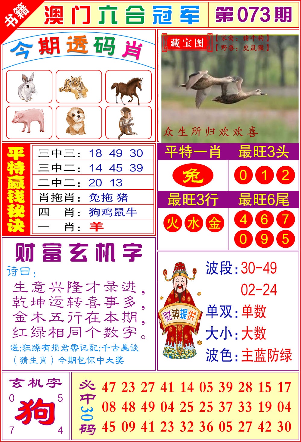 073期澳门六合冠军[图]