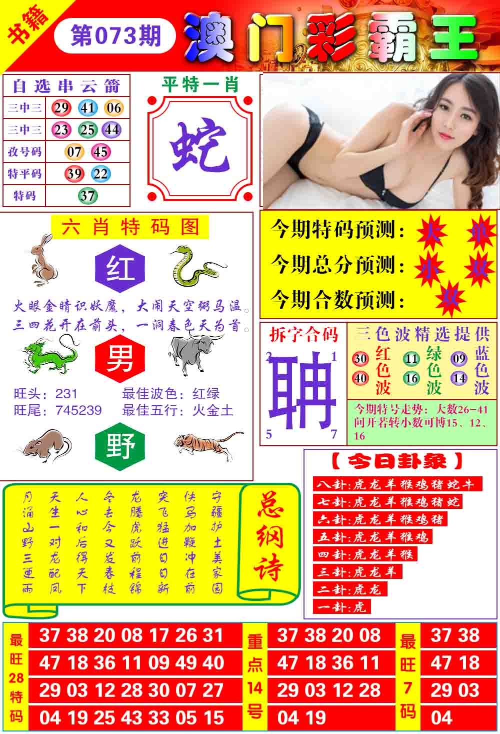073期澳门彩霸王[图]