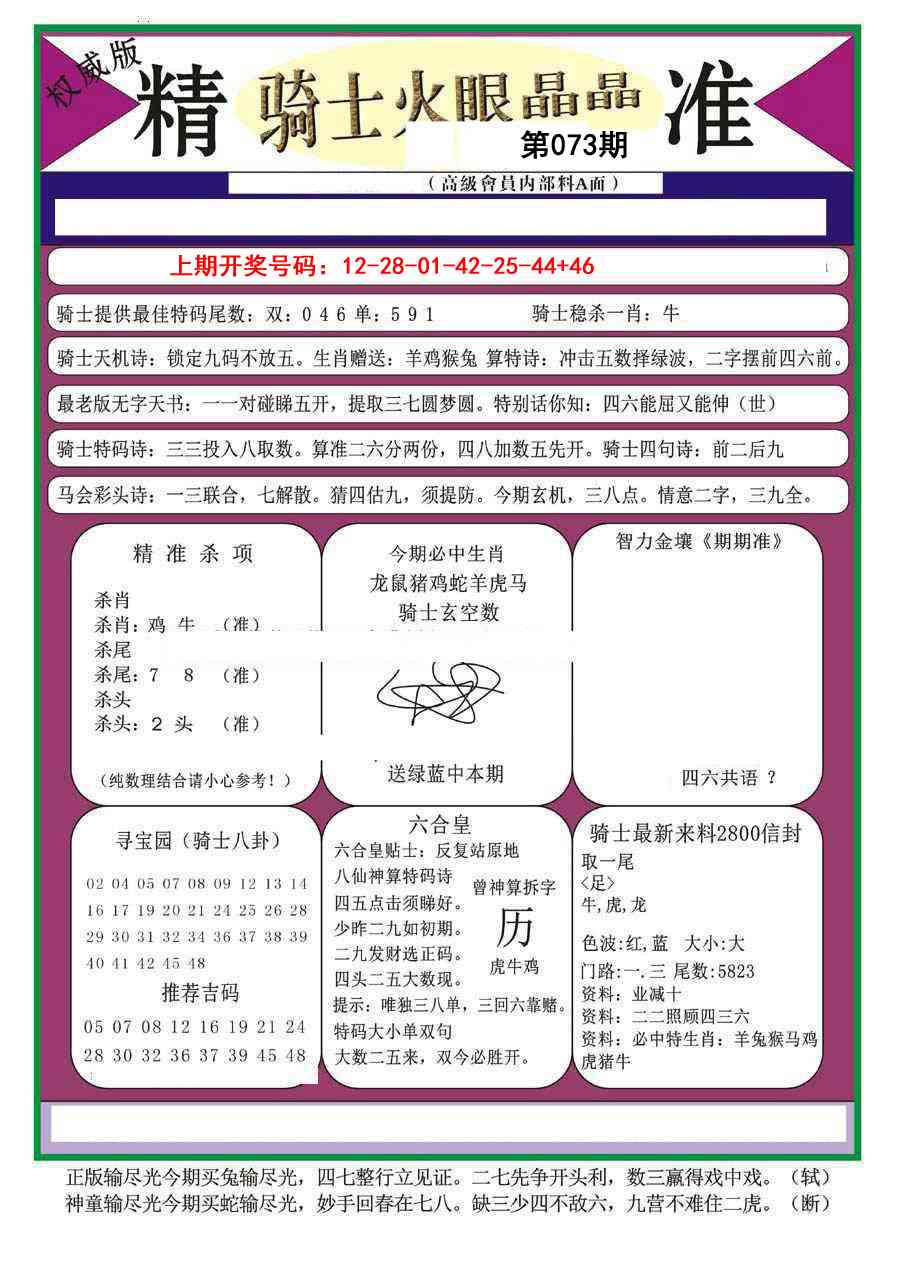 073期骑士火眼晶晶（正）[图]