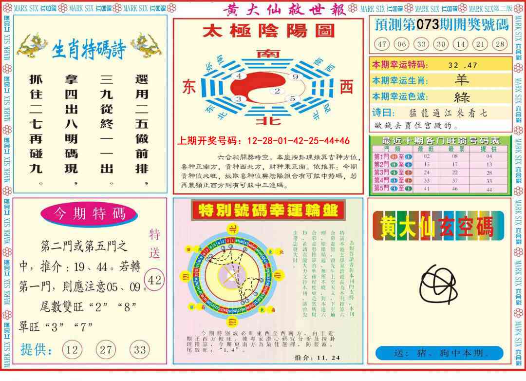 073期新黄大仙救世B[图]