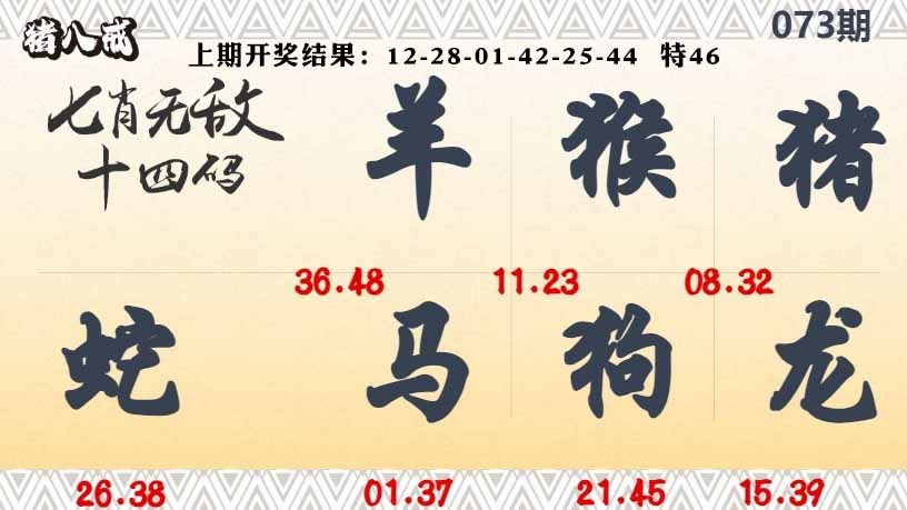 073期七肖无敌14码[图]